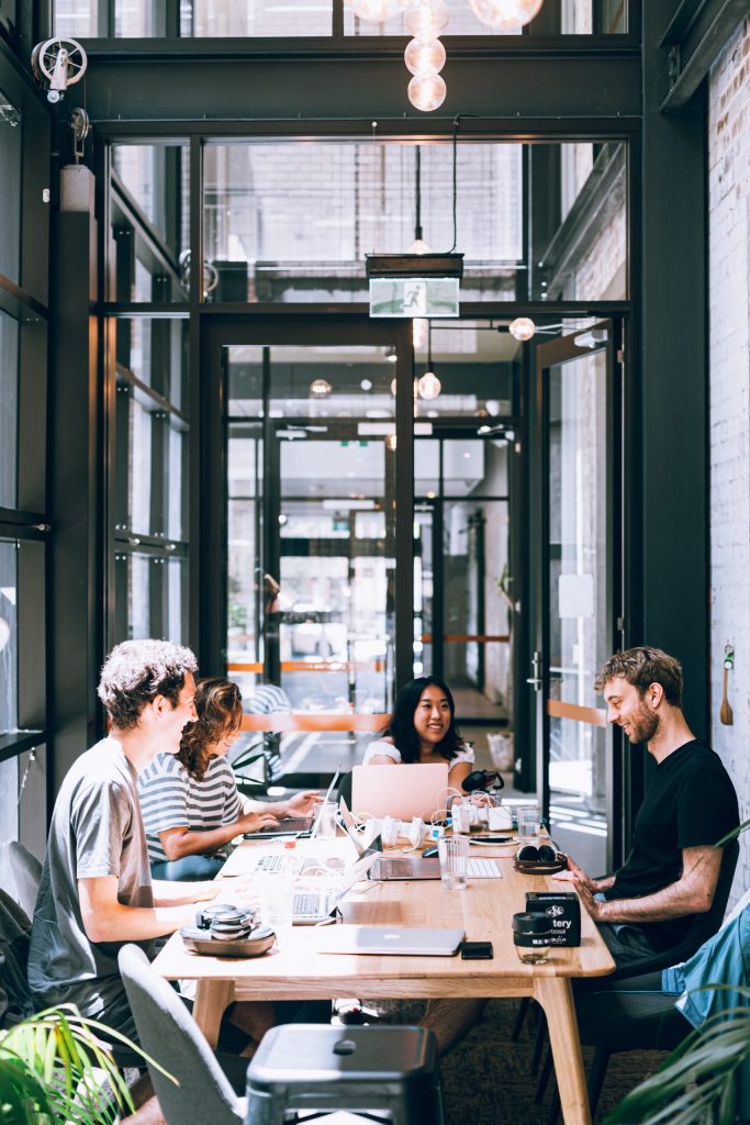 studying Sharing about faith in a coffee shop