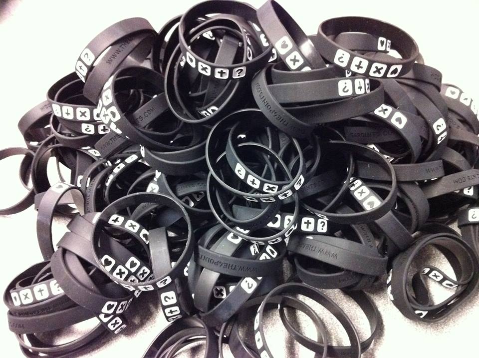 bundle of wristbands